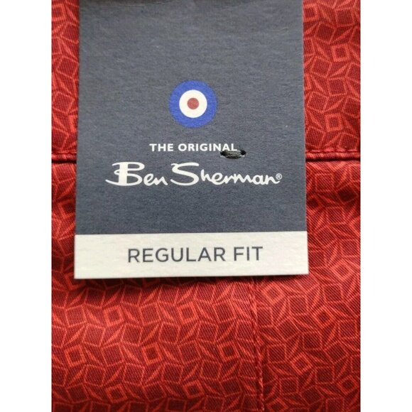 Ben Sherman Shorts Mens 32 Stretch Fit Red Summer - Picture 7 of 16